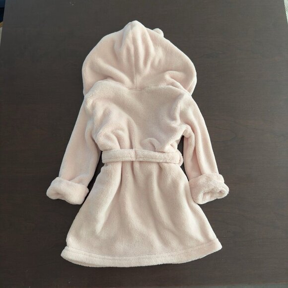 Baby Gap 2T Girls Yummy Robe Bear Ears Pink Cameo Soft‎ Fleece Hooded Bath Sleep - Picture 5 of 9